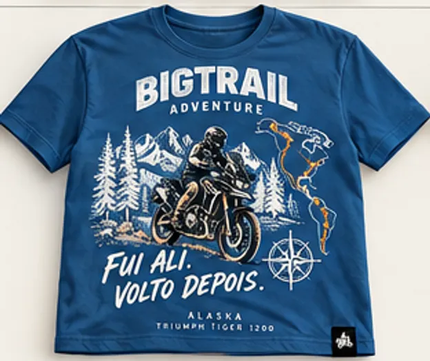 Camiseta Alaska · “Fui ali. Volto depois”