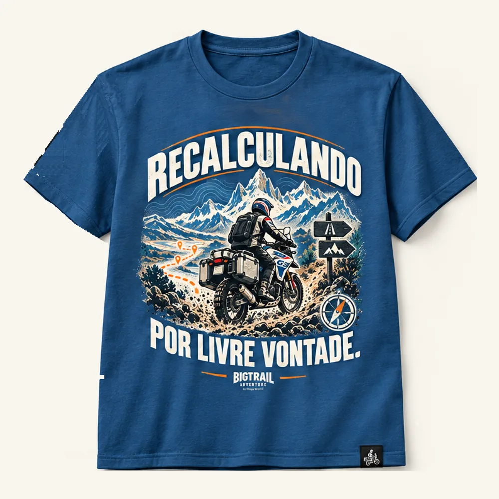 Camiseta Rota Livre · “Recalculando por livre vontade”