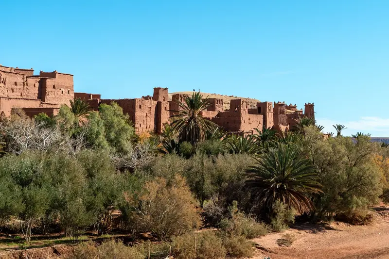El ksar de Aït Ben Haddou entre palmeras